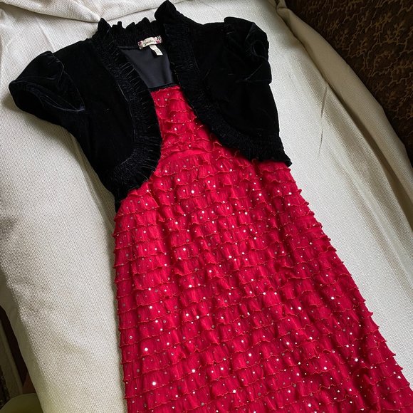Speechless Shimmery Red Dress - Picture 1 of 2